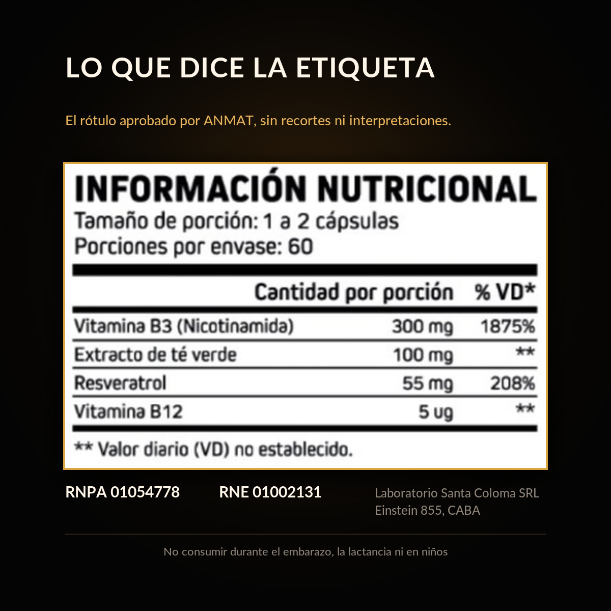 NAD + RESVERATROL | 60 Cápsulas