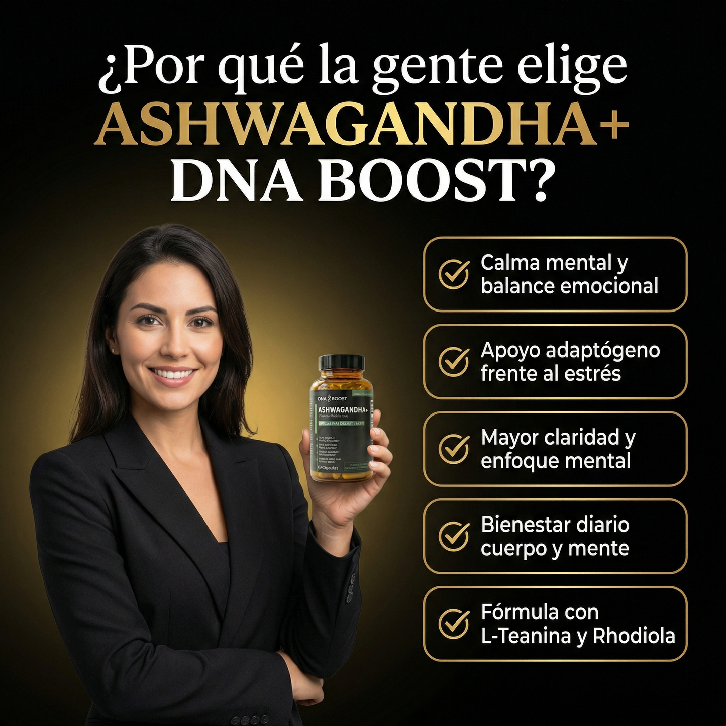 ASHWAGANDHA+ L-Teanina + Rhodiola Rosea - 60 Cápsulas