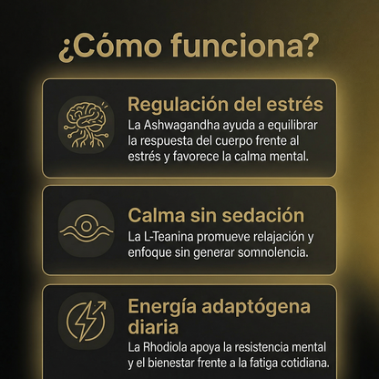 ASHWAGANDHA+ L-Teanina + Rhodiola Rosea - 60 Cápsulas