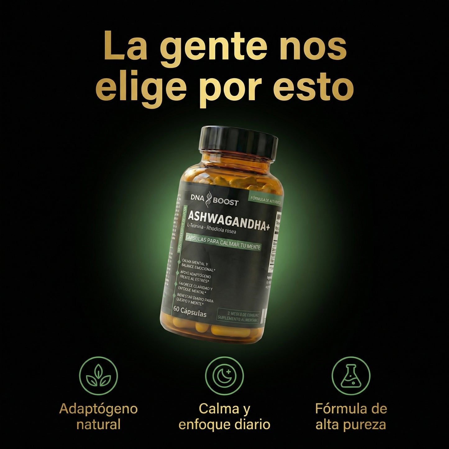 ASHWAGANDHA+ L-Teanina + Rhodiola Rosea - 60 Cápsulas