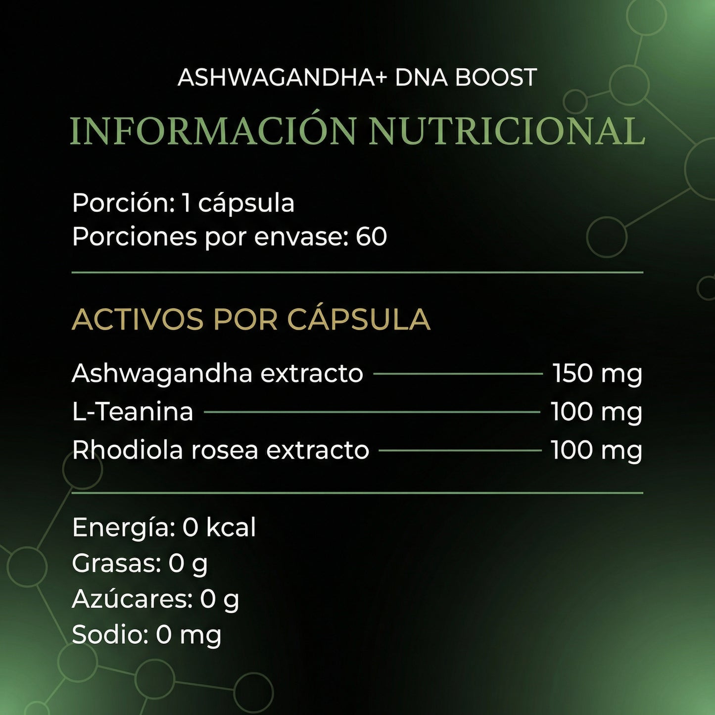 ASHWAGANDHA+ L-Teanina + Rhodiola Rosea - 60 Cápsulas