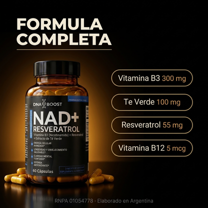 NAD + RESVERATROL | 60 Cápsulas