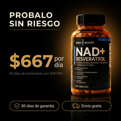 NAD + RESVERATROL | 60 Cápsulas